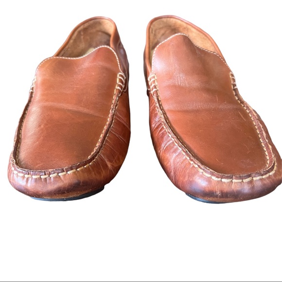 Cole Haan Men Leather Brown Moccasin Driver Slip On Shoe Sz 10 - Picture 2 of 12